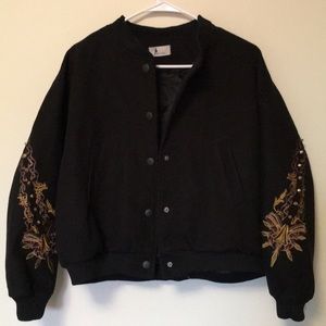 Crop baseball jacket